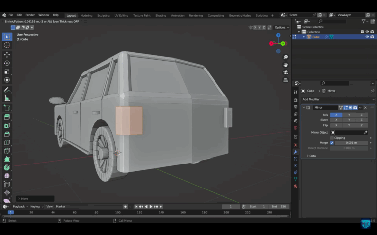 Blender tutorial, van een eenvoudige auto, om basis commando's weer te leren.